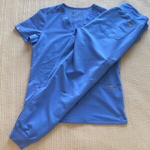 Figs Ciel Blue Scrub Set